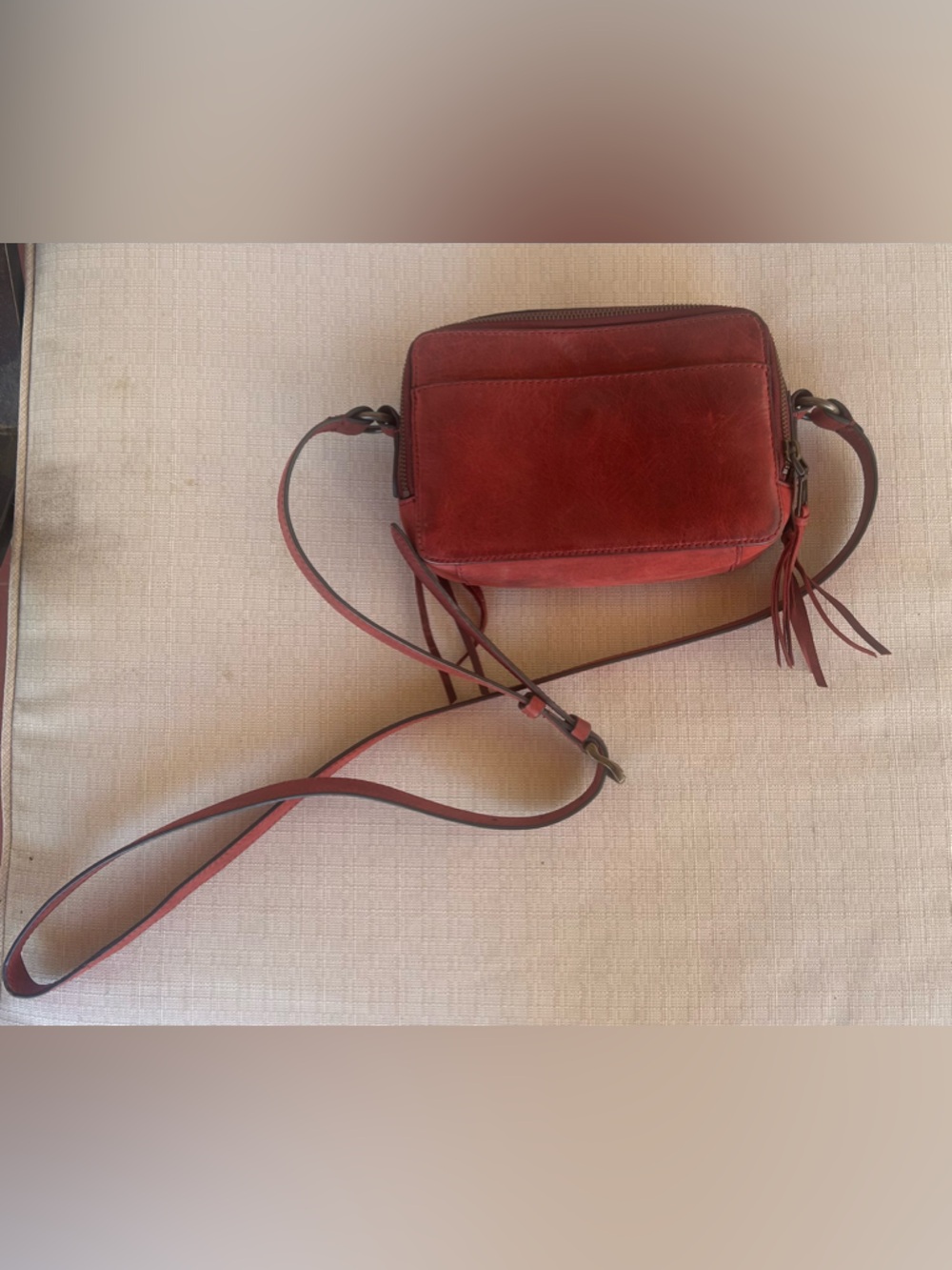 NWOT Frye Burgundy Leather Crossbody Bag